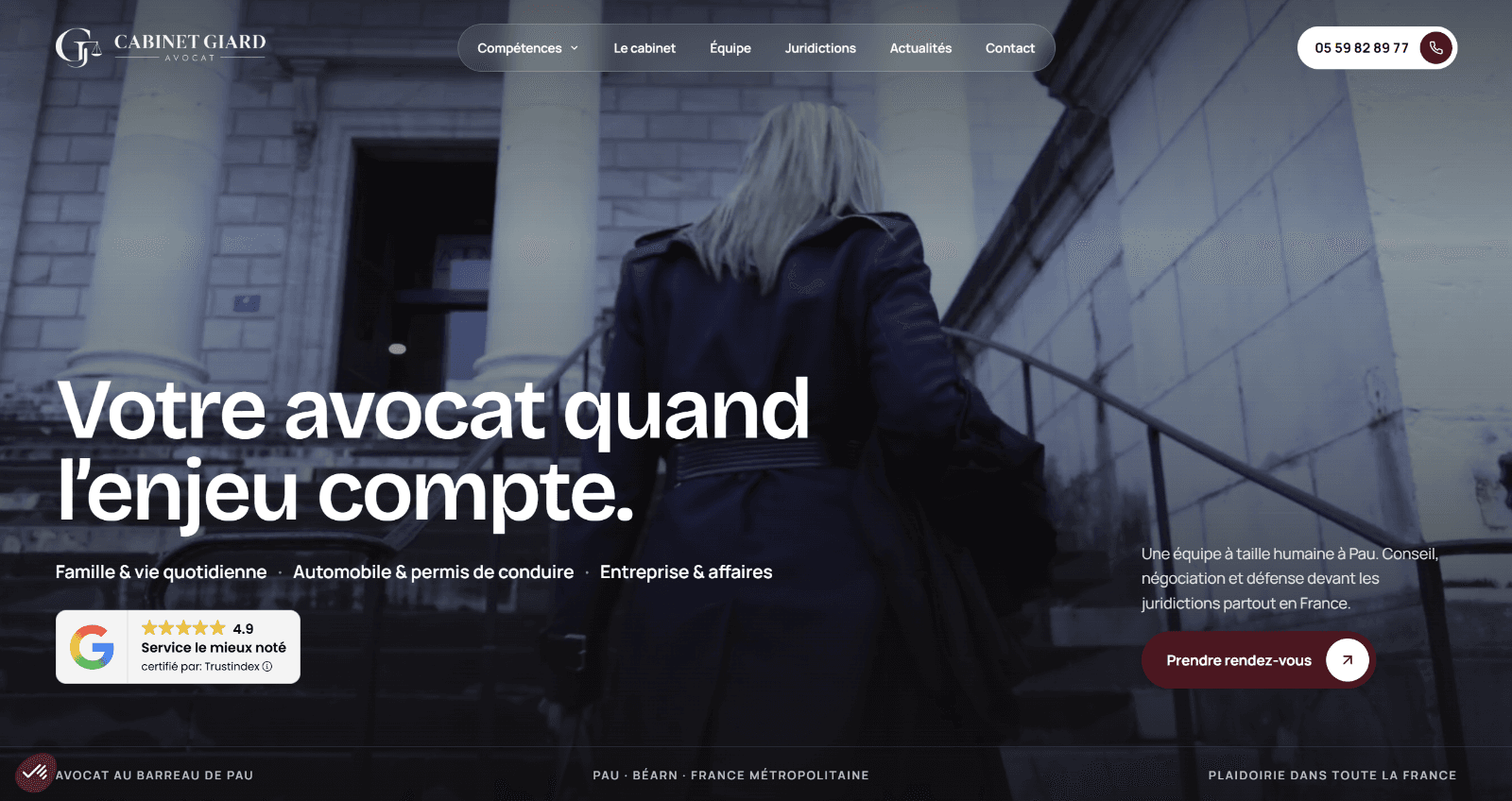 Cabinet Giard : votre avocat quand l'enjeu compte : le site du cabinet, réalisé par AVB