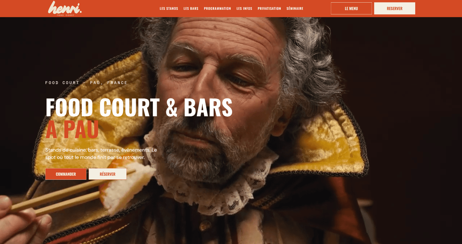 Henri. Food Court : food court et bars à Pau : le site qui donne faim, réalisé par AVB