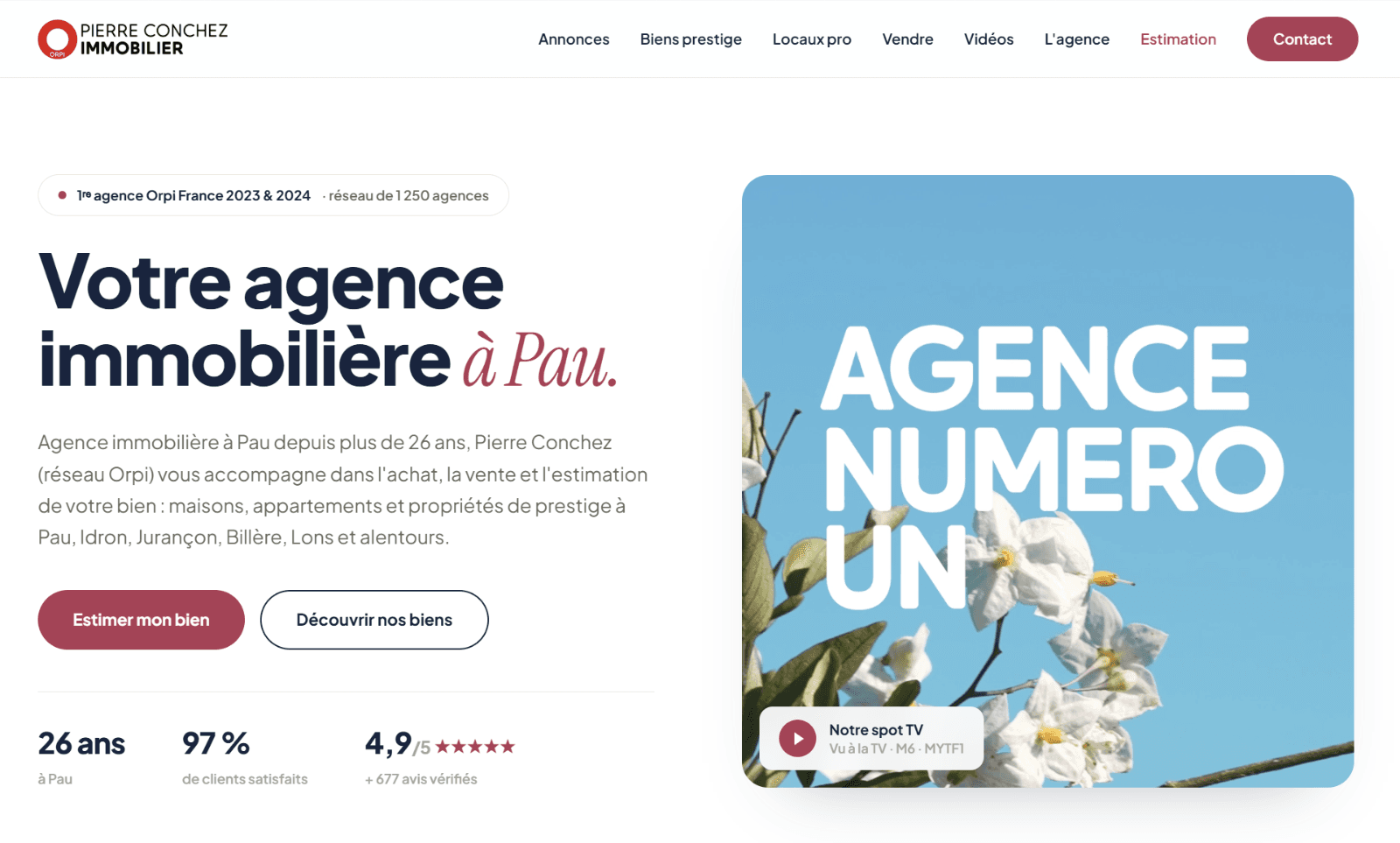 Pierre Conchez Immobilier : pub TV et site internet pour une agence immobilière, réalisé par AVB
